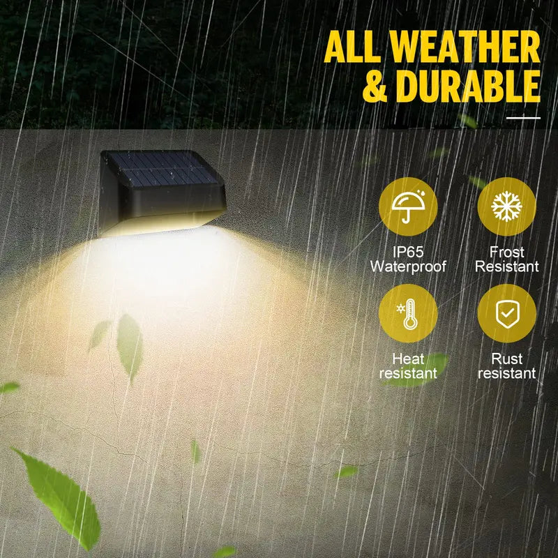 FLITI Solar Fence Lights 12 Pack, RGB 8 Colors, High Brightness, Auto Switch, IP65 Waterproof