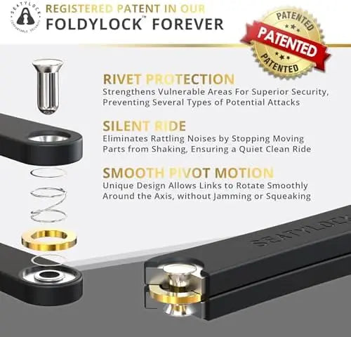 FoldyLock 90cm Folding Bike Lock  High Security, Sold Secure Gold, Anti-Theft Smart Guard with Keys
