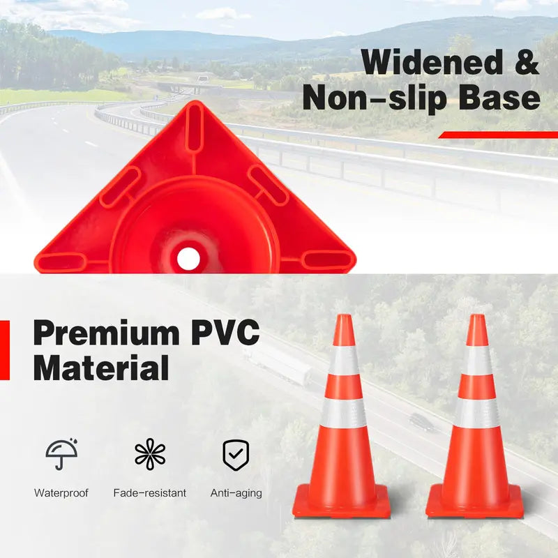 Heavy-Duty PVC Traffic Cone  Single Unit for Safety Signage
