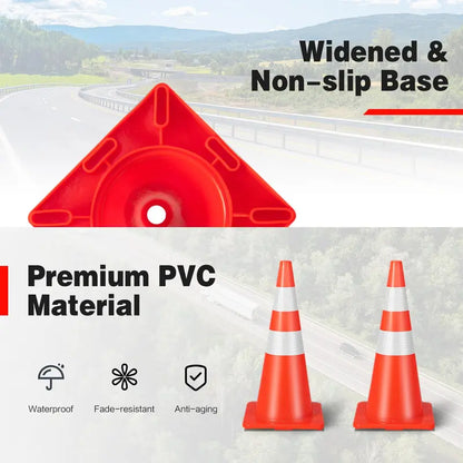 Heavy-Duty PVC Traffic Cone  Single Unit for Safety Signage