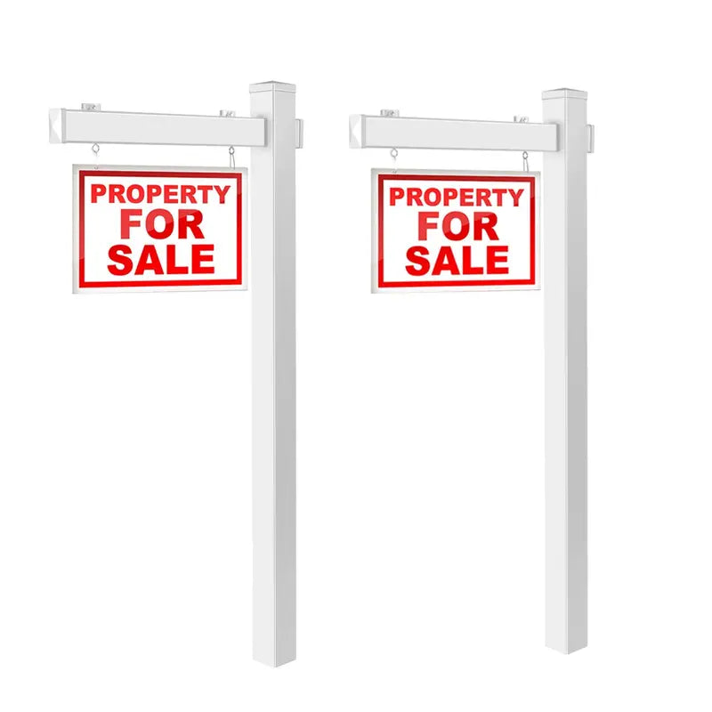 6-Foot Vinyl UPVC Real Estate Sign Post for Yard Displays and Open House Signs