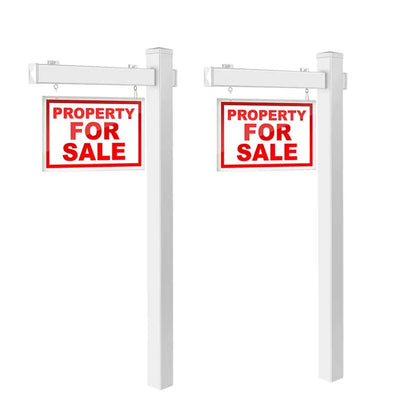 6-Foot Vinyl UPVC Real Estate Sign Post for Yard Displays and Open House Signs