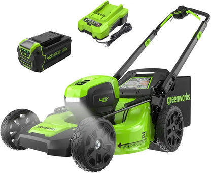 Greenworks 40V 16″ Ultra-Light Cordless Push Mower — 4.0Ah Battery Included