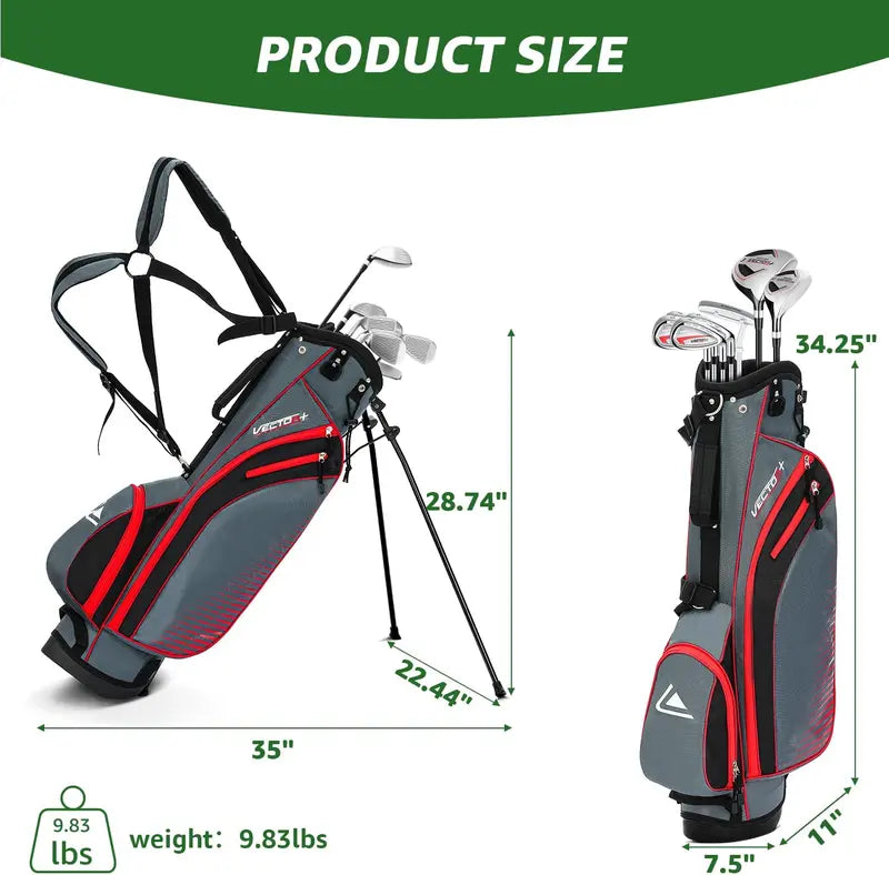 XDriveMax Men’s Complete 8-Piece Golf Club Set  Driver, Irons, Putter, and Stand Bag Included