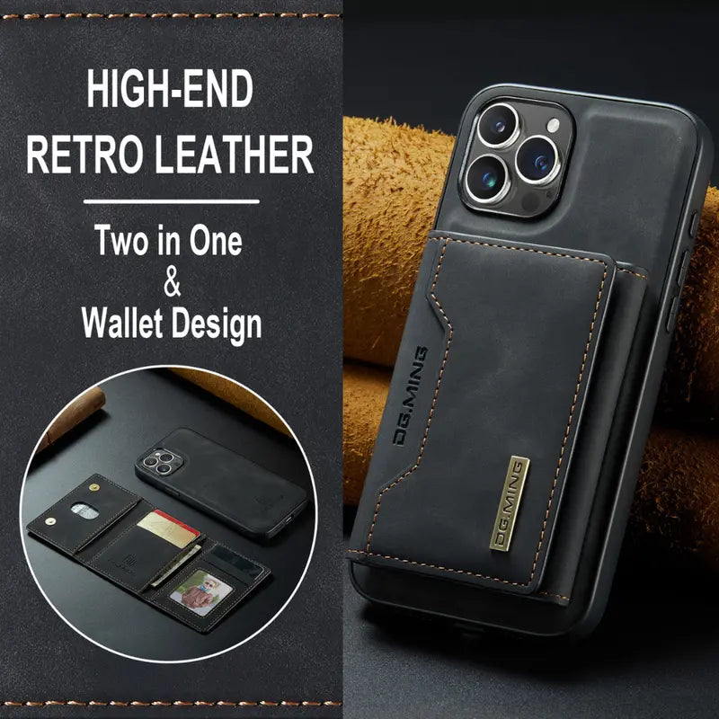 Executive Black Leather iPhone Wallet Case  Sleek, Functional & MagSafe Ready