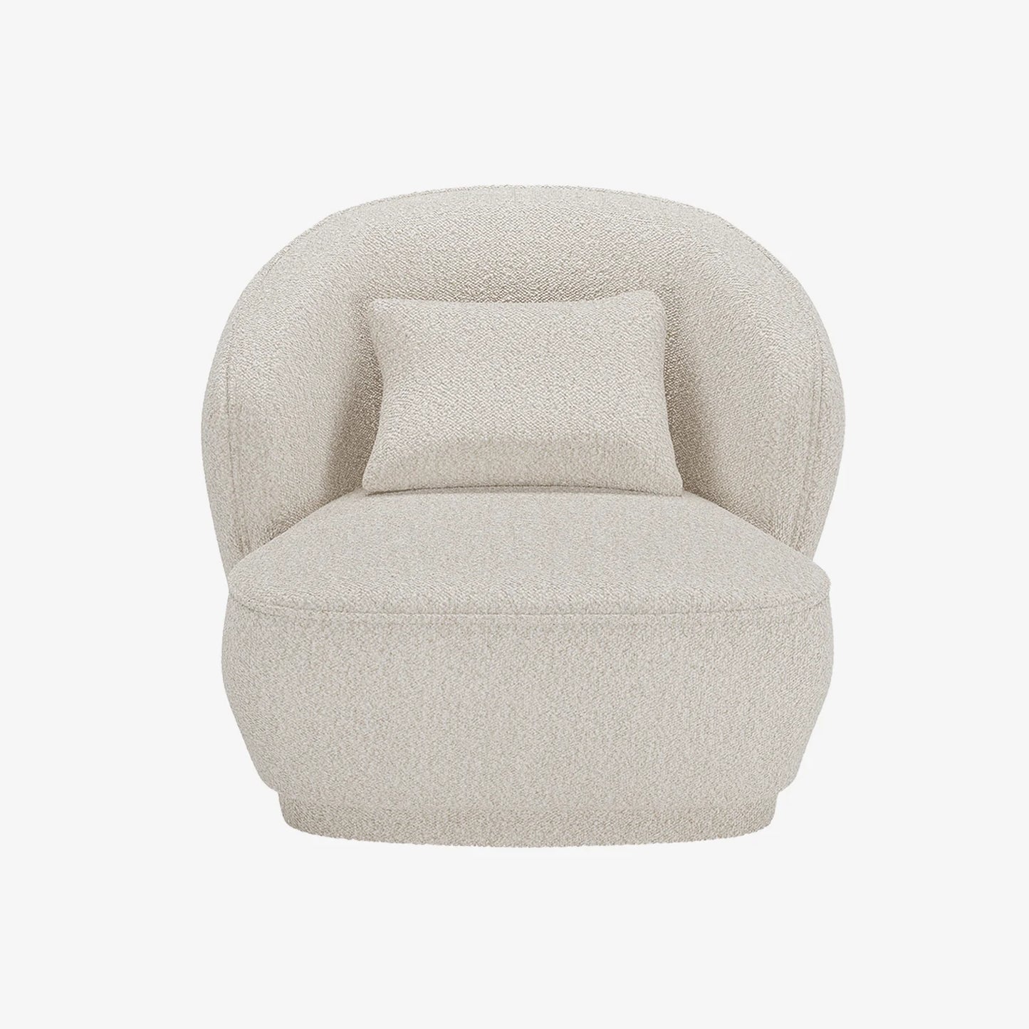 Fauteuil design bouclette gris-cr me Pablo