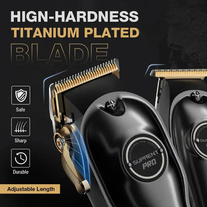 SUPRENT PRO Cordless Hair Clipper Set for Men  Precision Cutting System