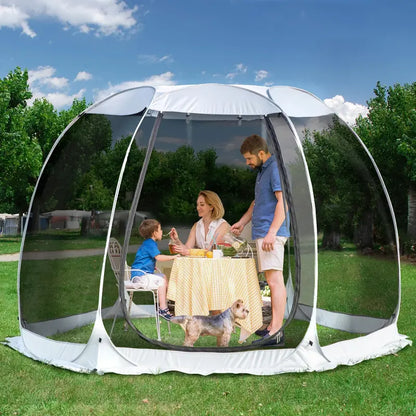 Igloo-Style Screen Gazebo  Mosquito-Proof Canopy Tent for 615 People, Ventilated & Spacious