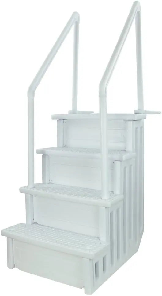 Select Anti-Slip In-Pool Steps  Gray Safety Stairs for Above-Ground Pools, Fits 48¡å54¡å Deck Heights, 300 lb Capacity