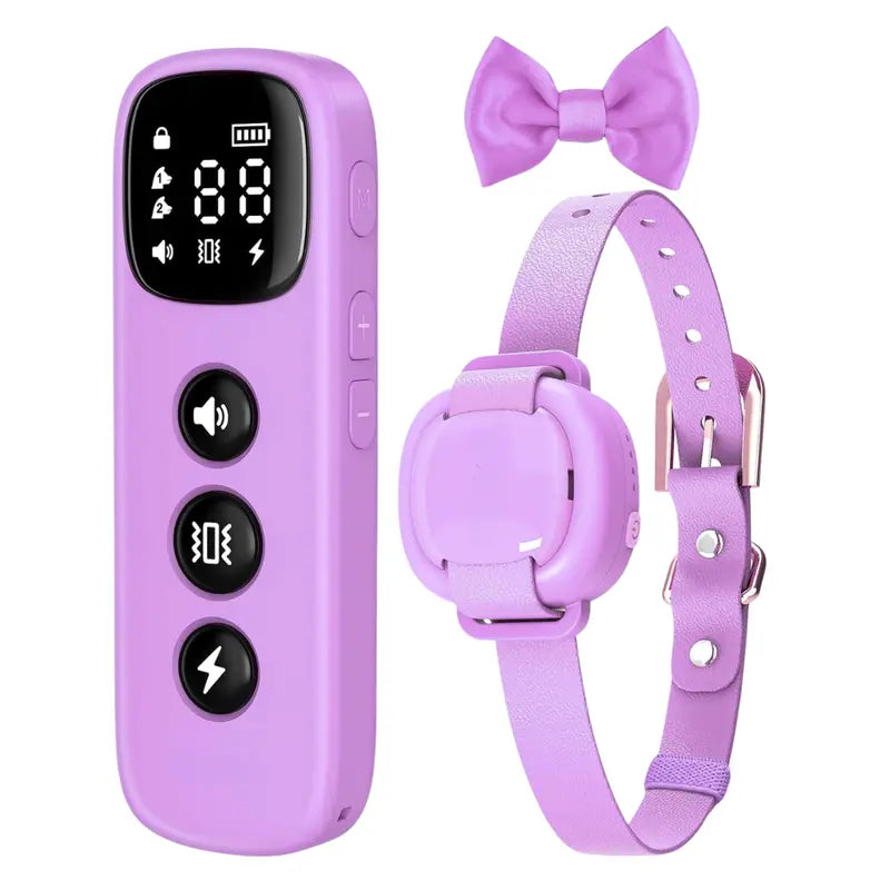 Compact Remote-Controlled Dog Training Collar with Vibration, Tone, and Light Signals