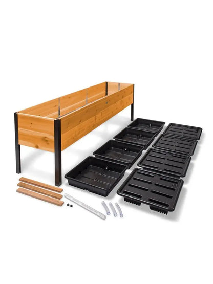 Eco-Stained Elevated Planter Box — Sustainable Wooden Raised Garden Bed with Drainage and Aesthetic Finish