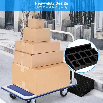 Dual Rubber Curb Ramps  5-Inch Rise, Lightweight Threshold Assist for Vehicles