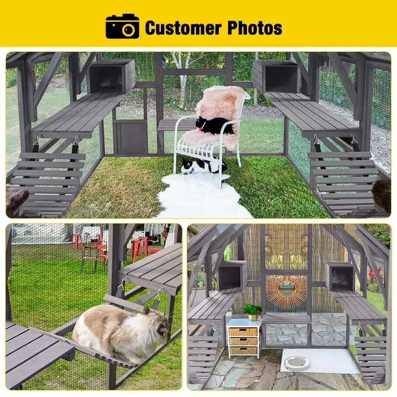 aivituvin Large Outdoor Cat Enclosure  Secure, Spacious Run for Felines