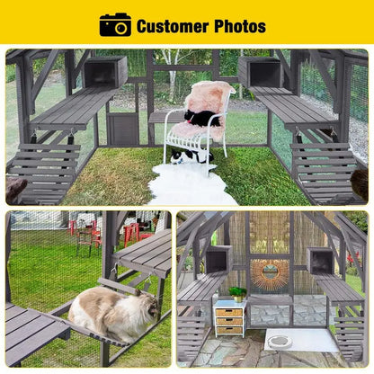 aivituvin Large Outdoor Cat Enclosure  Secure, Spacious Run for Felines