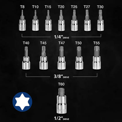 WORKPRO Torx Bit Socket Set  13-Piece Hand-Use Only Precision Driver Kit