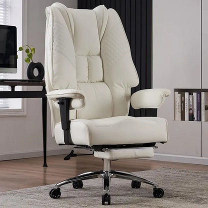 Ergonomic Executive Office Chair  High-Back Leather Seat, Lumbar Support & Footrest (400 lb Capacity)