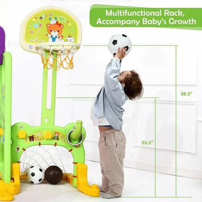 Premium 6-in-1 Indoor/Outdoor Toddler Playset — Slide, Swing, and Multi-Activity Climber