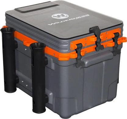 Kayak Krate Kayak Tackle Storage with 4 Rod Holders, Portable Plastic, Water Resistant, Fits Angler Boats