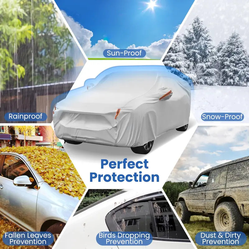 SUV-Specific Car Cover  200-Inch Heavy-Duty Rain, Sun & UV Shield for BMW, Honda, Lexus & Mercedes-Benz