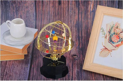 Celestia Grand Orrery  Hand-Assembled Brass Mechanical Solar System Model Featuring Five Orbiting Planets