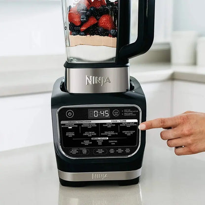 Ninja Foodi Cold & Hot Blender  64 oz Nonstick Glass Pitcher with 1400 Peak Watts for Smoothies and Hot Soups