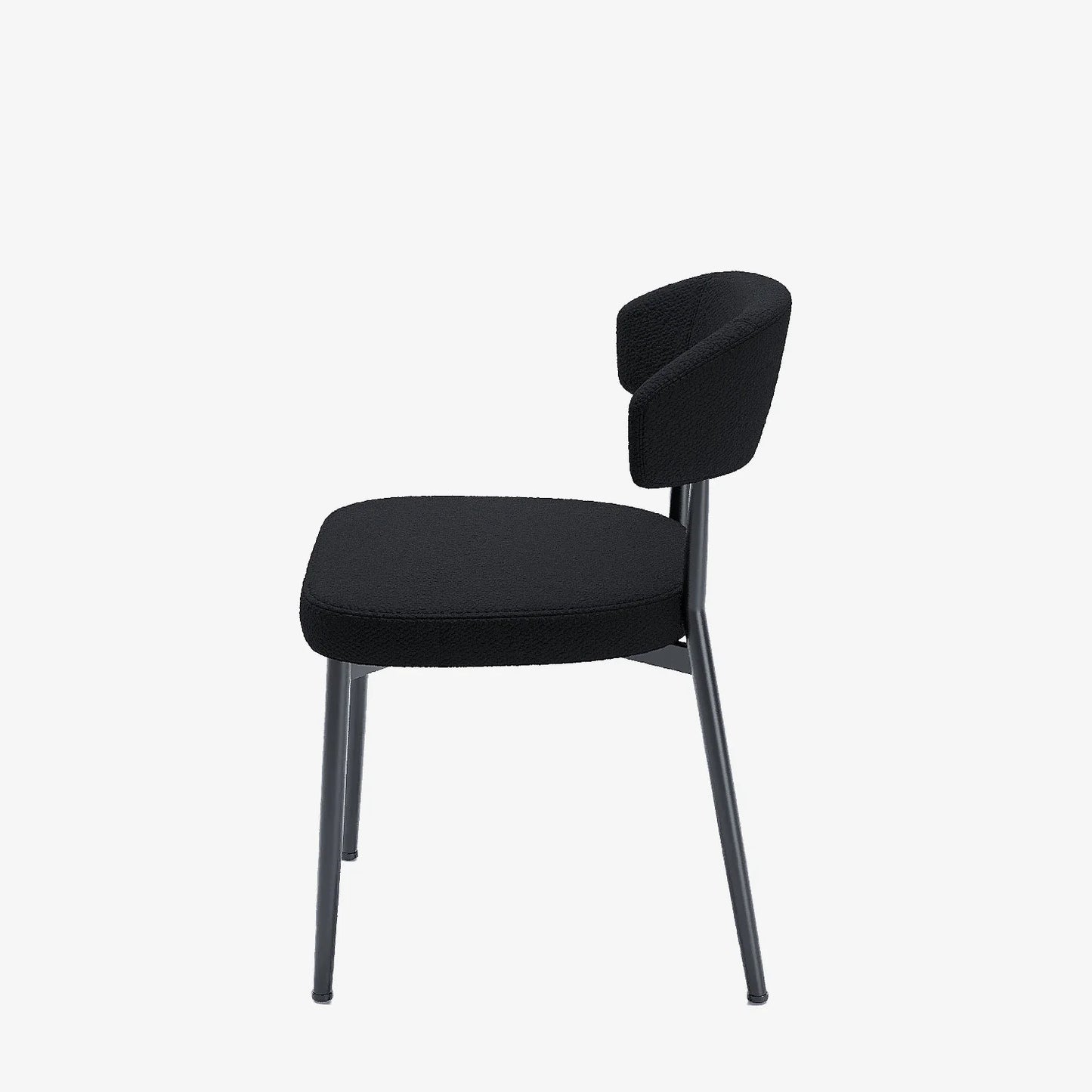 Lot de 2 chaises de salle   manger en tissu bouclette gris anthracite & m tal noir Mona