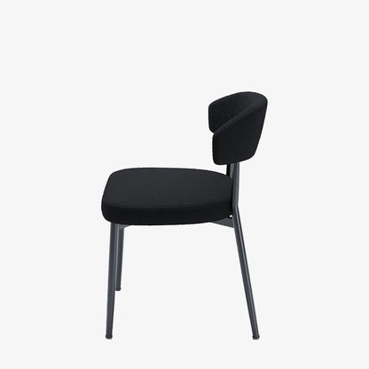 Lot de 2 chaises de salle   manger en tissu bouclette gris anthracite & m tal noir Mona