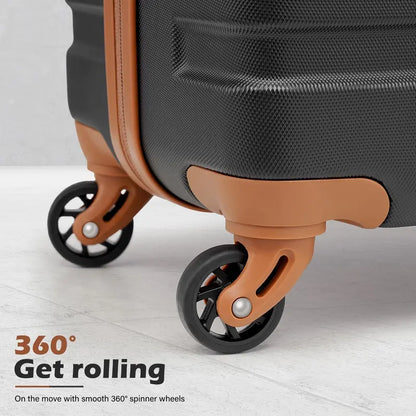Coolife 3-Piece Lightweight Spinner Luggage Set  Hardshell Suitcases with TSA Locks