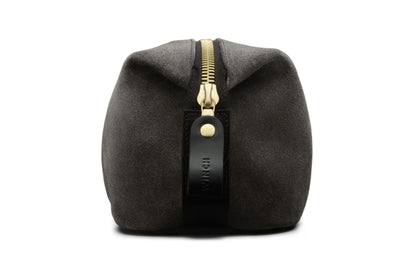Suede Wash Bag / Dopp Kit - Storm Grey