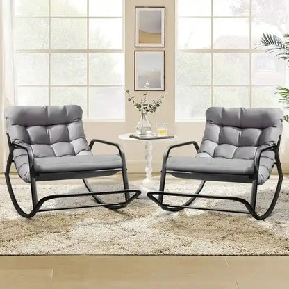 Extra-Large Outdoor Rocking Recliner  450 lb Capacity, Weather-Resistant Cushions