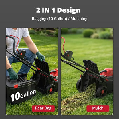 14″ 12.5A Corded Electric Lawn Mower — 2-in-1 Mulching & Side Discharge