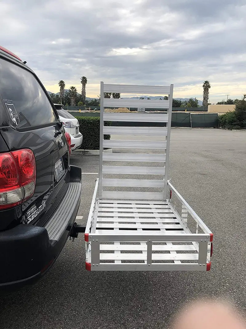 Heavy-Duty Aluminum Hitch-Mount Cargo Carrier — 47-Inch Loading Ramp, Class III/IV Rated