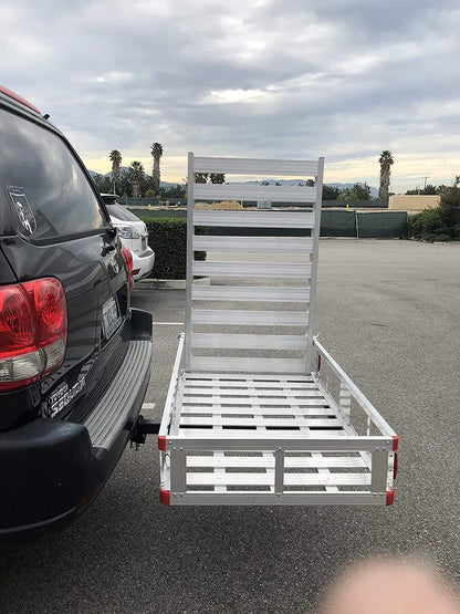 Heavy-Duty Aluminum Hitch-Mount Cargo Carrier — 47-Inch Loading Ramp, Class III/IV Rated