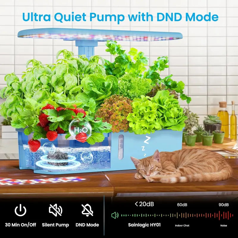 WiFi-Controlled Hydroponic Growing System  12-Planter Smart Indoor Garden with App Integration
