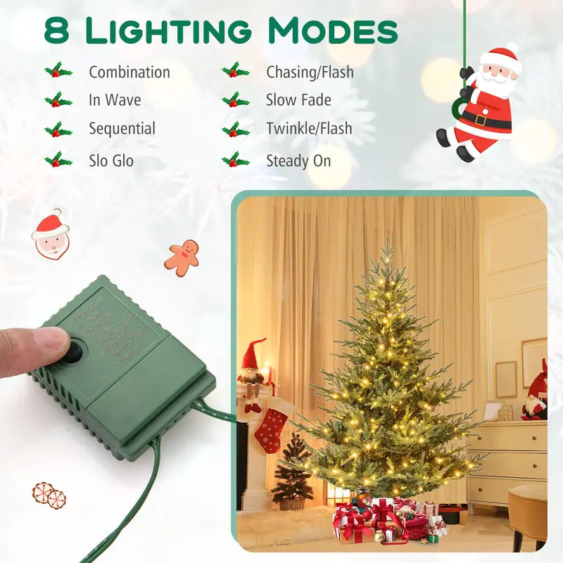 6- or 7-Foot Pre-Lit Artificial Tree  Hybrid PVC and PE Branch Construction for Natural Look