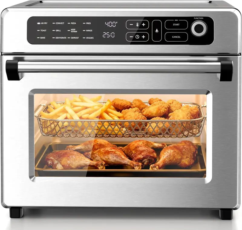 Kismile 25QT 12-in-1 Air Fryer Toaster Oven Combo  Large Capacity Countertop Convection Oven