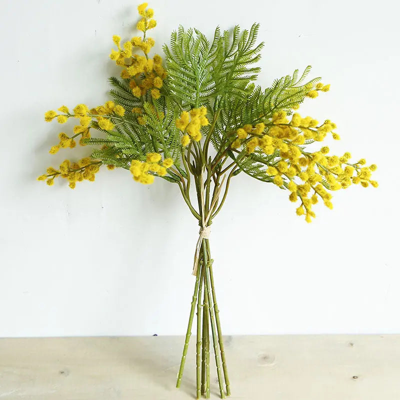 Acacia Silk Flower Stem  Delicate Faux Branch for Modern Home & Event Styling