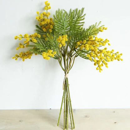 Acacia Silk Flower Stem  Delicate Faux Branch for Modern Home & Event Styling