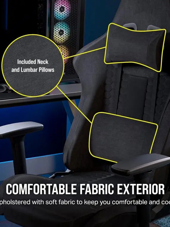 TC100 Relaxed Gaming Chair by TC, One Size, Gray & Black  Ergonomic Comfort for Gamers