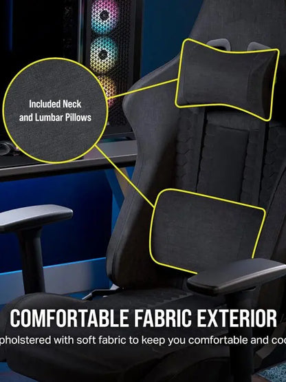TC100 Relaxed Gaming Chair by TC, One Size, Gray & Black  Ergonomic Comfort for Gamers