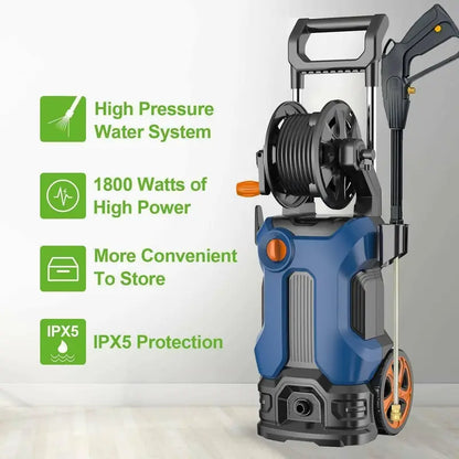 High-Performance 3800 PSI Electric Pressure Washer  2.8 GPM, Enhanced Water Flow & Spray Power
