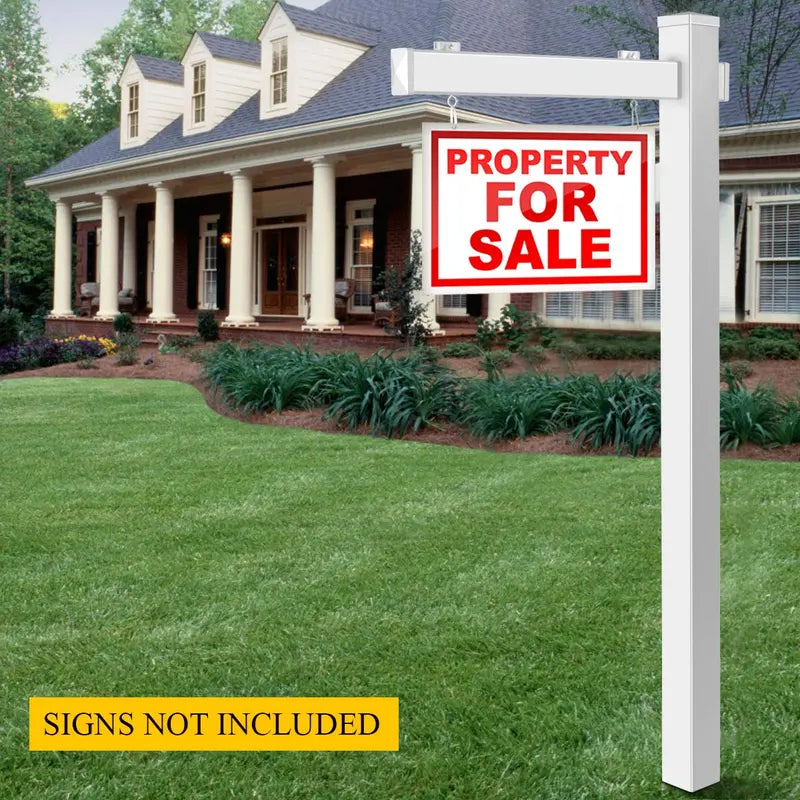 6-Foot Vinyl UPVC Real Estate Sign Post for Yard Displays and Open House Signs