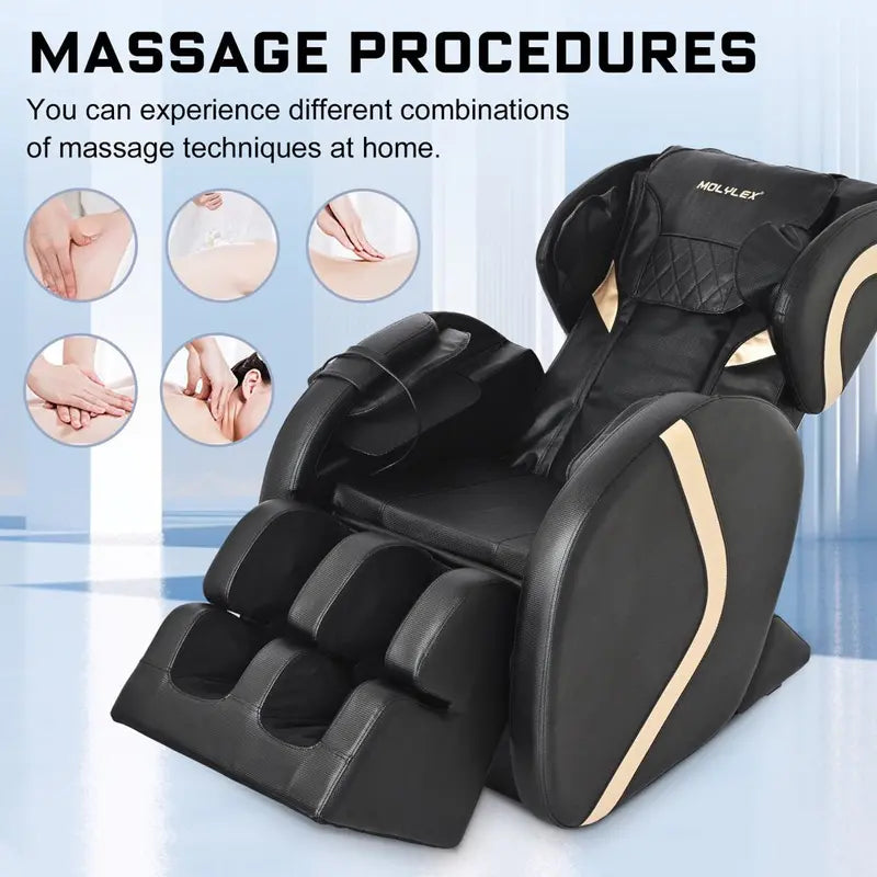Molylex 2023 Small Massage Chair with Zero Gravity, Full Body Massage Chair with Heating, Airbags