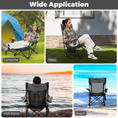 Adjustable 4-Position Folding Beach Chair with Carry Bag & 330-Pound Rating