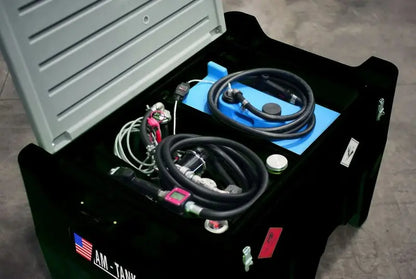Dual-Compartment Portable Fuel Tank: 105-Gallon Diesel + 13-Gallon DEF with 12V Transfer Pumps