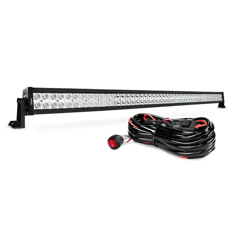 Nilight 52Inch 300W Flood Spot Combo LED Light Bar Work Driving Lamp with 16AWG Wiring Harness Kit  2 Connector for Truck, Boat, SUV, ATV Lighting, 2 Years Warranty