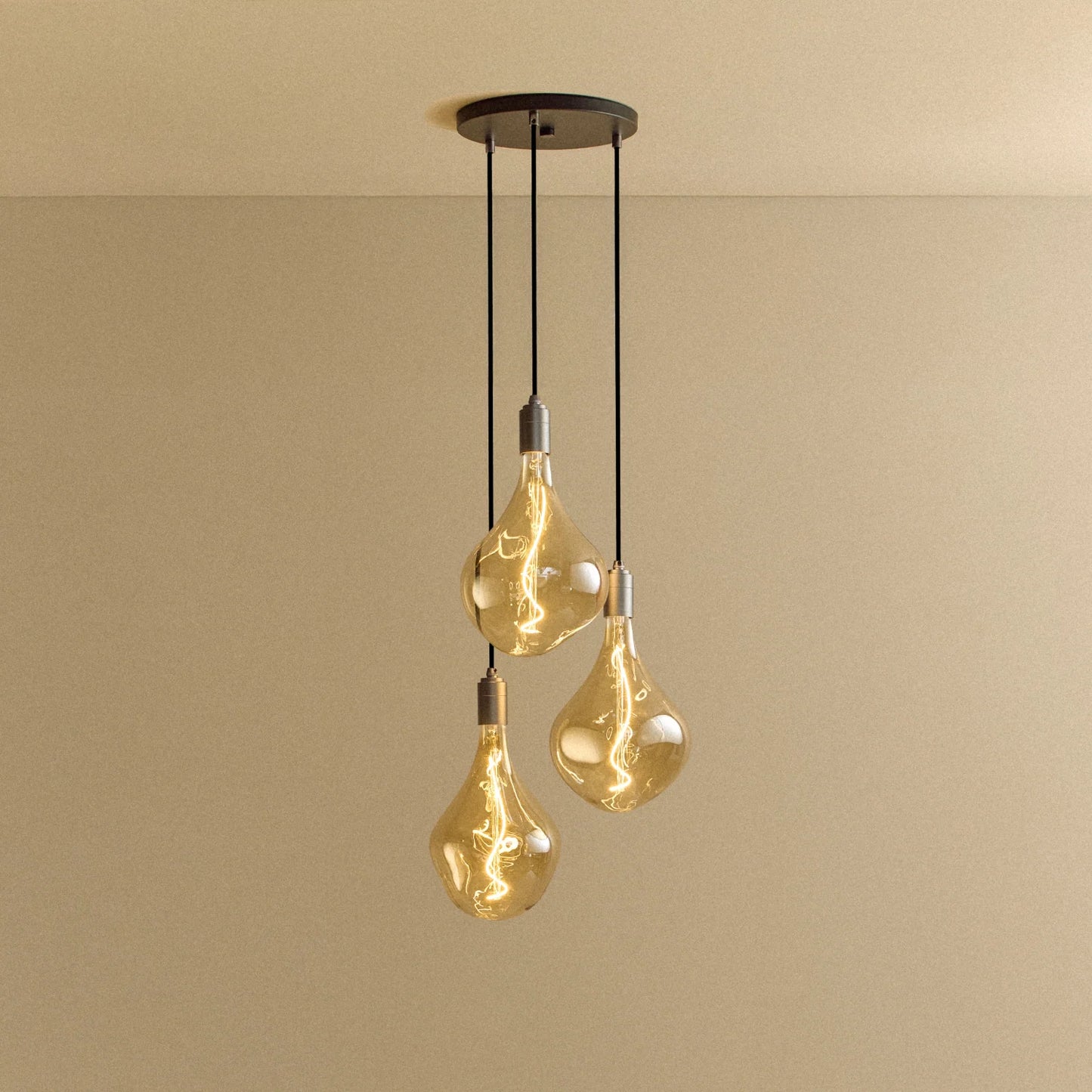 Triple Pendant in Graphite + Voronoi II