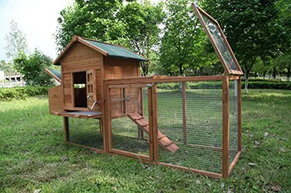 ECOLINEAR Outdoor 80  Wooden Chicken Coop Nest Box Hen House Poultry Pet Hutch Garden Backyard Cage