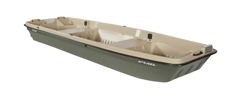 Pelican Boat Intruder 12-Foot Jon Boat  Khaki/Beige Aluminum Fishing & Hunting Vessel