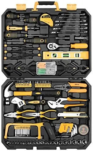 DEKOPRO 228-Piece Auto Repair Tool Set with Socket Wrenches, Plastics Toolbox Storage Case